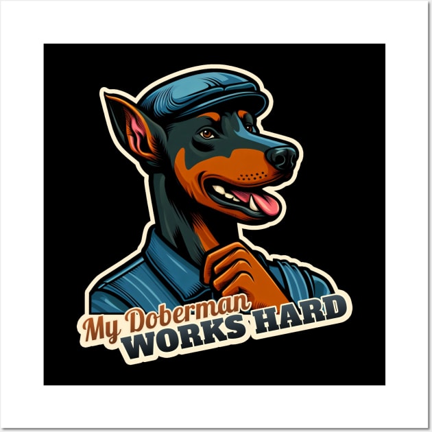 Worker Doberman Wall Art by k9-tee